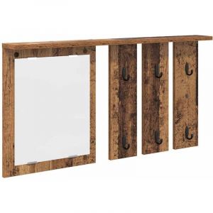 Porte-manteau mural avec &eacute;tag&egrave;re Bois ancien 85 x 10 x 45 cm CFW175133