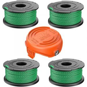 A6486 Bobines de fil de Rechange pour Black and Decker D&eacute;broussailleuse Compatible avec 90583594,4 Bobines de Rechange de Coupe fil+1 Capuchon de