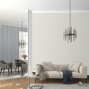 Bricoflor - Papier peint rayures beige & gris chambre adulte | Tapisserie rayures beige id&eacute;ale salon | Papier peint ray&eacute; intiss&eacute; salon