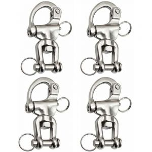 Mousqueton Pivotant &agrave; Emerillon 4 Pi&egrave;ces Manille Inox Maillons Rapides en Acier Inoxydable 316 Mousqueton Inox Marine Crochet Attelage Crochet &agrave;