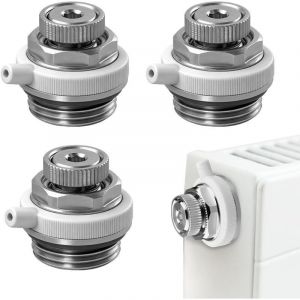 Vanne de Purge de Radiateur, 3 Pi&egrave;ces Purgeur Automatique Chauffage 1/2", &Eacute;vent Automatique &agrave; Couper en Laiton, Purgeur de Radiateur Automatique