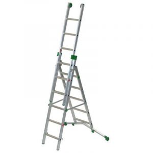 Matis&egrave;re - Echelle transformable 3 plans 10+11+11 barreaux - Longueur max. 8.10m - Sol plat ou irr&eacute;gulier - P350-3