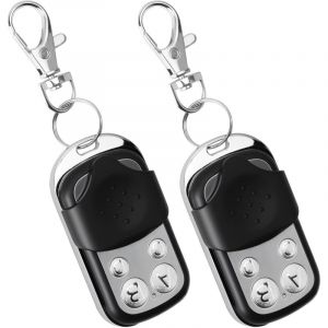 2Pcs Telecommande Universelle Portail 433.92 MHz, Telecommande Garage Universelle sans Fil, Bip Portail Universelle Compatible Rolling Code à 4