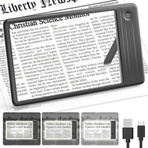 Loupe &eacute;clair&eacute;e, 5 x Grande Pleine Page LED pour la Lecture, loupe de Page de Livre avec lumi&egrave;re vive et poign&eacute;e l&eacute;g&egrave;re, Cadeau pour Les Personnes &agrave;