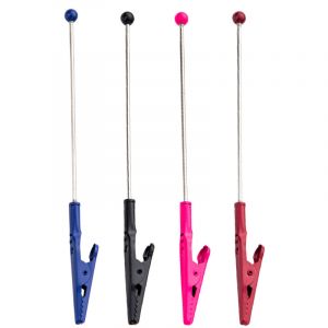 Pince crocodile multicolore en fil m&eacute;tallique, pince m&eacute;mo en m&eacute;tal, pince crocodile &agrave; longue queue, pince photo, pince &agrave; cartes, accessoire de bureau