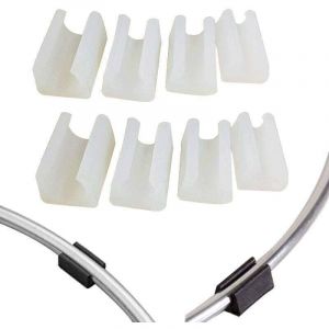 Patin Pied Chaise Tube Rond Embout Tube Pied Table Fauteuil Tampon Meuble Forme U Plastique Blanc Diam&egrave;tre 14 mm,20Pcs