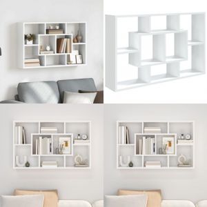 Vidaxl - tag&egrave;re murale blanc 85x16x52,5 cm bois d'ing&eacute;nierie - &Eacute;tag&egrave;re Murale - &Eacute;tag&egrave;re Flottante - Rangement Mural - Biblioth&egrave;que Murale - Meuble