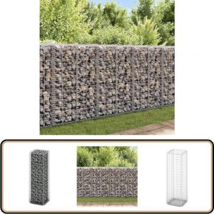 Panier de gabion avec couvercle Fil galvanisé 100x30x30 cm - Mur De Soutènement - Clôture Métallique - Gabion Argent - Décoration Jardin