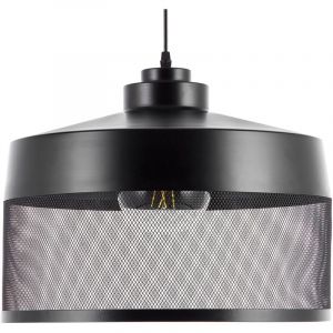 Beliani - Luminaire Lampe Suspension Noire et Transparente en Métal E27 40W avec Abat-jour Grillagé Look Moderne et Design Industriel Urbain pour
