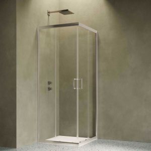 Siro - Cabine de douche d'angle 100x70 cm 2 portes coulissantes