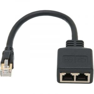 Debuns - Adaptateur R&eacute;partiteur RJ45, R&eacute;partiteur D'adaptateur Ethernet 1 &agrave; 2 Ports R&eacute;seau RJ45, Adaptateur R&eacute;partiteur de C&acirc;ble R&eacute;seau CAT8 pour
