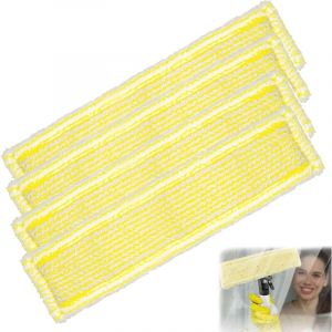 4 Pcs Chiffons de Nettoyage en Microfibre pour Karcher Bonnette Microfibre Lingette pour Lave Vitre Karcher WV2 WV5 Premium pour Nettoyeur Vitre