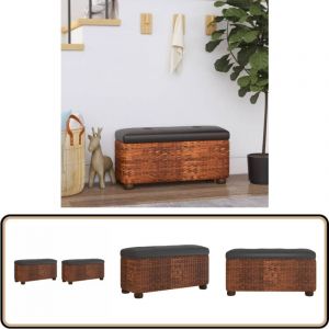Vidaxl - Bancs de rangement lot de 2 et coussin marron 69 cm quenouille - Banc Coffre - Banc Rangements - Meuble Entrée - Banc Design - Meuble Salle