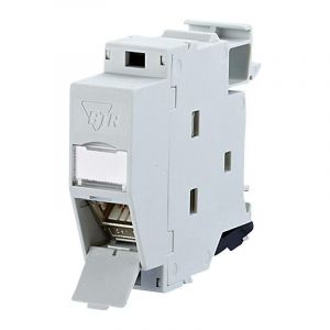 Prise r&eacute;seau btrnetcom adapt&eacute; pour montage sur rail din cat 6A 270&deg;