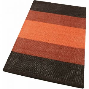 Emmevi Mv S.p.a. - Tapis de Salle de Bain de Cuisine en Pur Coton Absorbant Doux Tissu Tress&eacute; &agrave; la Main Orange - 55x140 cm