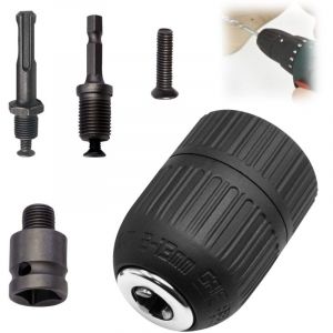 Lot de 5 Mandrin Perceuse pour Mandrin Sans Cl&eacute;, Tariere sds, Adaptateur de Visseuse &agrave; Percussion,pour Outil Multifonction Rotatif
