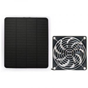 Fitags - Ventilateur de poulailler à panneau solaire 10W, petit ventilateur d'extraction étanche avec filet de protection pour hangar à effet de serre