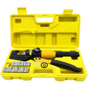 Pince &agrave; sertir d'&eacute;lectricien,10 Tonnes 9 Matrices Coffret de Pince &agrave; Sertir hydraulique ,Outil de Sertissage Hydraulique, Pince &agrave; Sertir per les