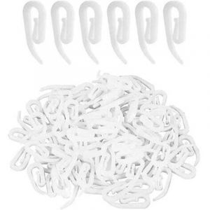 Lot de 100 crochets &agrave; rideaux en plastique, crochets &agrave; rideaux en plastique - rails &agrave; rideaux, crochets pour douche/fen&ecirc;tre/rail