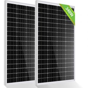 Eco-worthy - Panneau solaire 340 Watts 12 Volts Module Photovoltaïquecharge Bloc d'alimentation pour caravane, camping-car, frigo, système de grille