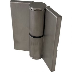 Homewell - Paumelle gauche en acier inoxydable avec cache vis pour cabines sanitaires