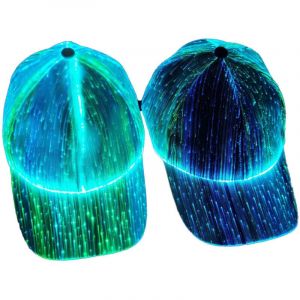 Fei Yu - Nouvelle casquette lumineuse à fibre optique led pour couple hip-hop, casquette de baseball lumineuse, casquette clignotante, noire