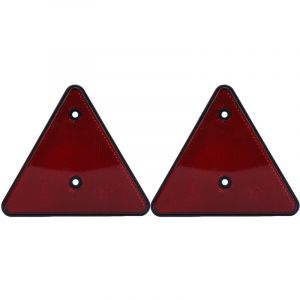 Lot de 2 r&eacute;flecteurs triangulaires rouges haute visibilit&eacute; pour remorque, camions, bateaux, SUV, camping-cars et tracteurs.