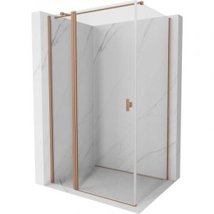 Cabine de douche pivotante Mexen Mist T 120 x 70 cm, transparent, cuivre bross&eacute; - 8A4T-120-070-65-00