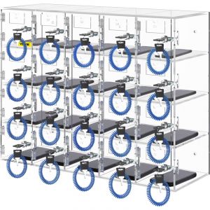 VEVOR Casier de Rangement pour Telephone Portable 20 Emplacements Cabine Verrouillable pour Telephone en Acrylique 53x18x42,5 cm Armoire de Rangement