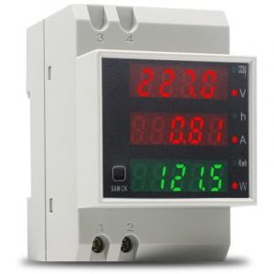 Compteur d'&eacute;lectricit&eacute; Rail Din Compteur d'&eacute;nergie monophas&eacute; Voltm&egrave;tre Amp&egrave;rem&egrave;tre Num&eacute;rique AC 80-300V 100A Wattm&egrave;tre Compteur Consommation
