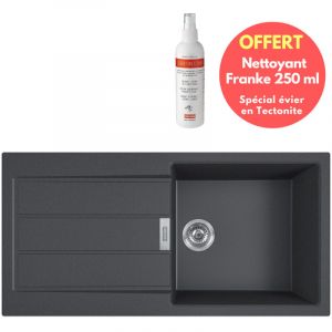 Franke - Pack Sirius Evier noir en Tectonite&reg; &agrave; encastrer Sirius + Nettoyant sp&eacute;cial &eacute;vier en Tectonite offert