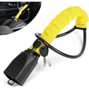 Ceinture de volant de voiture antivol, canne antivol, antivol de voiture, barre de s&eacute;curit&eacute; de v&eacute;hicule et haute visibilit&eacute;, robuste pour la plupart