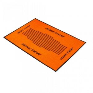 Tapis paillasson Biketek orange noir pour moto paddock atelier