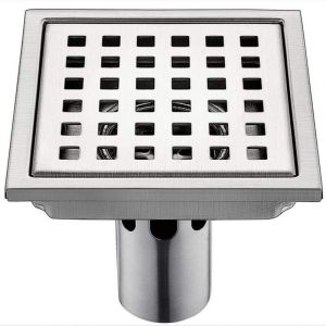 Choyclit - gouttoir De Sol en Acier Inoxydable Grand Débit Égouttoir Carré Douche Drain Grille De Déchets,15X15cm
