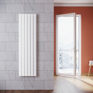 Sonni - Radiateur eau chaude en acier Conception murale Vertical Tube plat Radiateur chauffage central 1600x465mm Panneau Double Blanc (1406W)