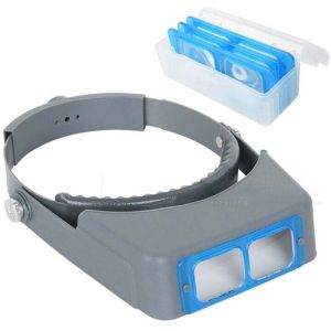 Loupe serre-tête, loupe professionn à double objectif pour bijoux, loupe binoculaire en verre opitcal avec grossissement d'objectif-1,5X 2X 2,5X 3,5X