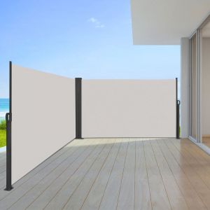 UISEBRT Store Lat&eacute;ral Paravent Ext&eacute;rieur, Brise-Vue R&eacute;tractable Protection Contre le vent Priv&eacute;e pour Terrasse, Balcon, Jardin - Gris, 180 x 600 cm