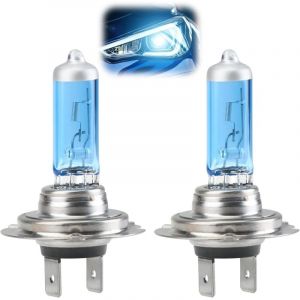 Ampoules H7 Phares Halog&egrave;nes X&eacute;non Lampe Halog&egrave;ne 2 Pi&egrave;ces Night Veilleuses 12V 55W 4000K Lumi&egrave;re Blanche Ultra Brillante Longue Dur&eacute;e Compatibles