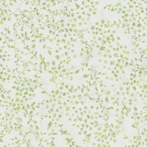 Profhome - Papier peint floral 397472 papier peint intiss&eacute; gaufr&eacute; &agrave; chaud l&eacute;g&egrave;rement textur&eacute; avec des ornements floraux mat vert blanc blanc cr&egrave;me