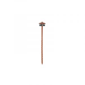 Pointe tête cloche torsadée 3.5x75mm bwk galva laque rouge brique - boite de 100 - 1000002642