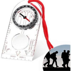 Longziming - Boussole de Navigation avec Déclinaison Réglable pour Lecture Carte, Expédition, Randonnée, Course d'Orientation et Survie (1 Pièce)