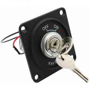 Memkey - dc 12V 10A Interrupteur d'allumage 2 Positions Interrupteur à clé on/Off avec Panneau + 2 clés