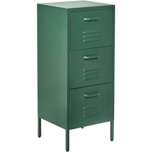 Commode à 3 Tiroirs en Acier Vert Foncé pour Bureau ou Couloir Industriel Wostok