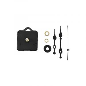 Dpzo - Kit d'outils de bricolage pour mécanisme d'horloge avec aiguille noire des heures, des minutes et des secondes J4F1
