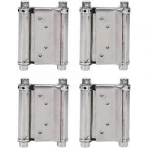 4 pcs charni&egrave;re paumelle portes va-et-vient ressort double action acier inoxydable saloon western, 75 mm (Charge Jusqu'&agrave; 15kg)