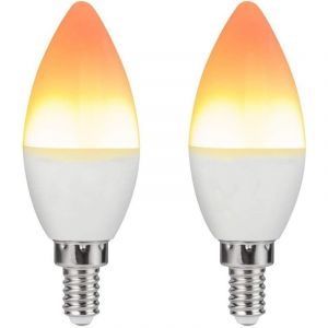 2Pcs Ampoule Flamme led Flamme Effet Scintillant Ampoules De Feu Exterieur a Lenvers Ampoule Lampe Decoration Vintage pour Festival Hotel Bars