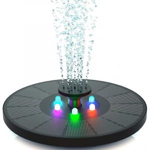 Fontaine solaire 3 w - Pompe de bassin solaire avec lumière led - Pour bassin de jardin ou fontaine