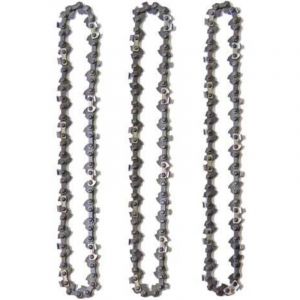 Lot de 3 Cha&icirc;nes de tron&ccedil;onneuse de 25 cm 3/8"LP 1,3 mm 40 maillons d'entra&icirc;nement - Cha&icirc;ne &agrave; Faible Rebond compatible avec Makita, Black & Decker,