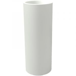 Pot de fleur jardinière blanc rond haut pour plantes moderne en résine mod. Barocco