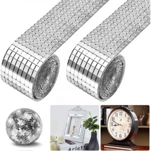 Sjlerst - 3 pcs Auto- Adh&eacute;sif Carreaux de Mosa&iuml;que Carr&eacute; Miroirs en Verre Carreaux de Mosa&iuml;que Miroir Mosa&iuml;que Autocollants Mosa&iuml;que pour Bricolage